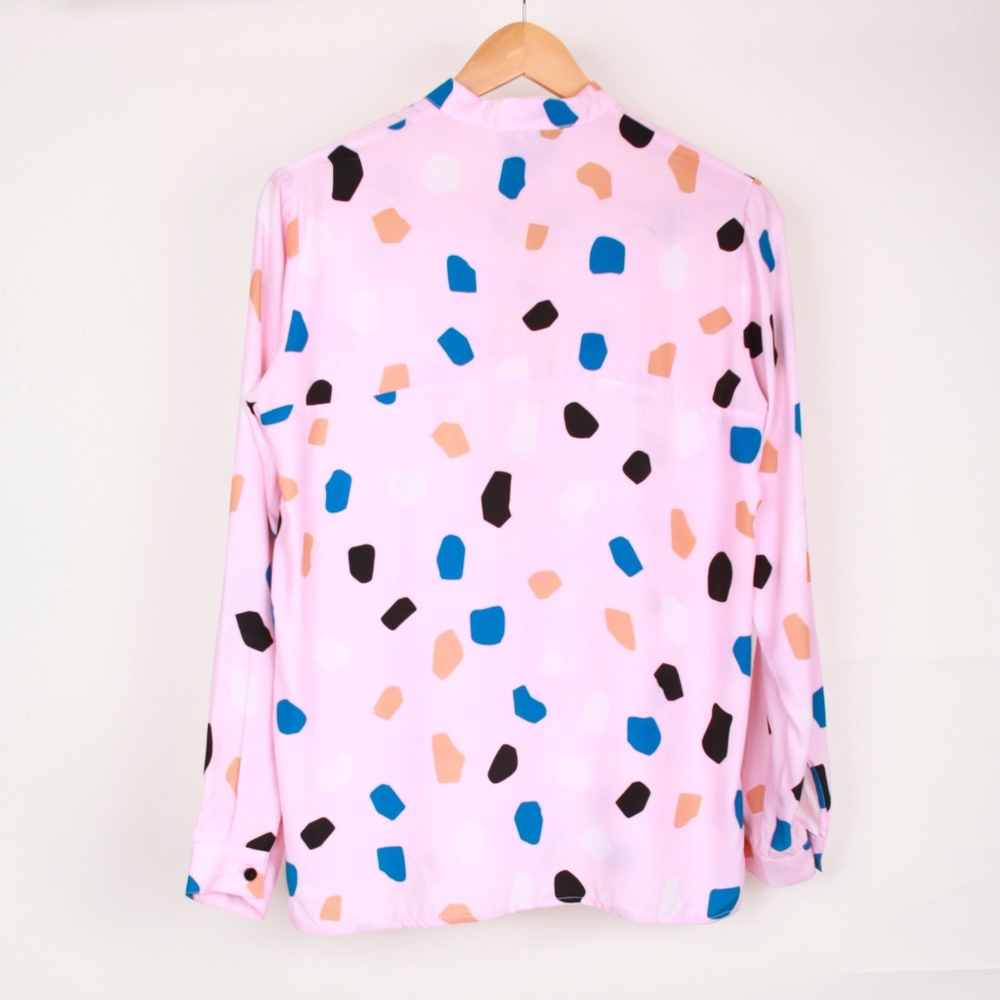 Dusen Dusen Pink Rocks Banded Button Down L/S Top - Picture 5 of 8